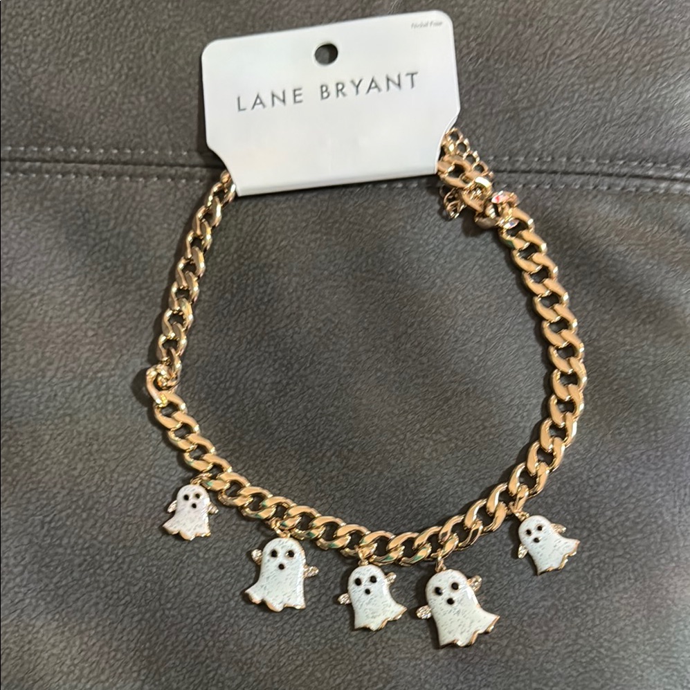 Lane Bryant Gold Ghost Charm Necklace 35$
